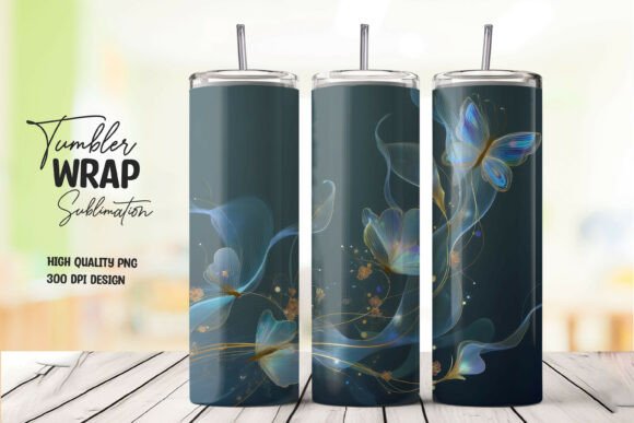 Download Elegant Floral Art Tumbler Wrap PNG - Premium Resources