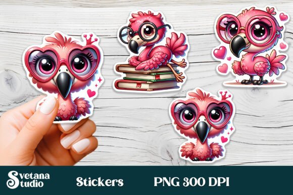 Download Funny Flamingo Stickers PNG Printable - Premium Resources