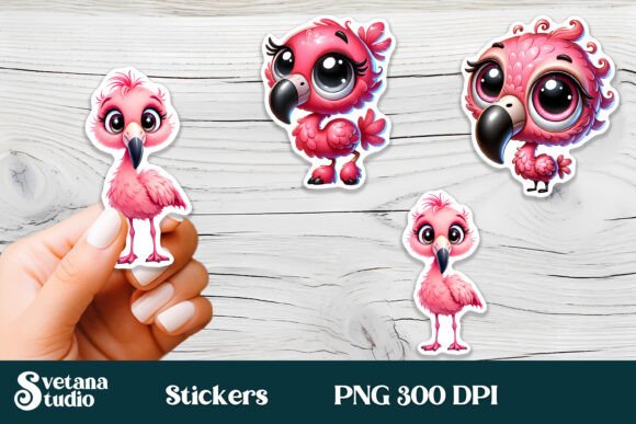 Download Funny Flamingo Stickers PNG Printable - Premium Resources