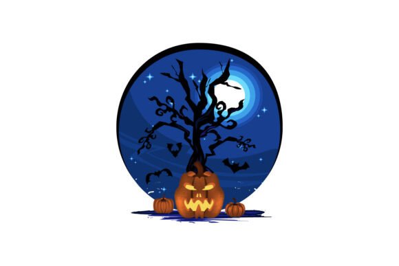 Download Scary Halloween Pumpkin in Tree Moon - Halloween pumpkin Collection