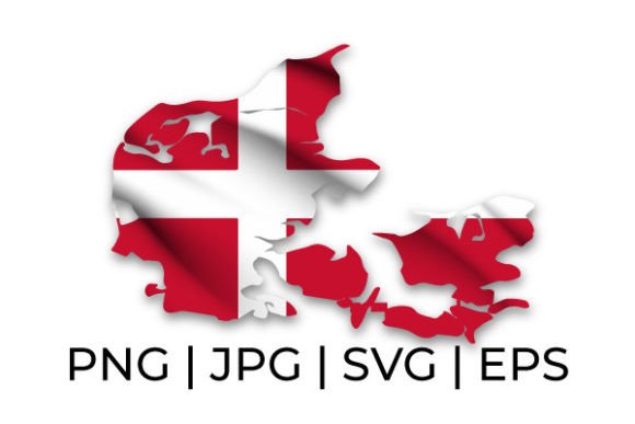 Download The Denmark Waving Flag and Map Graphics - Map graphics Collection