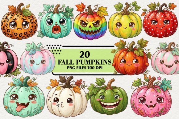 Download Kawaii Autumn Fall Halloween Pumpkins - Halloween pumpkin Collection