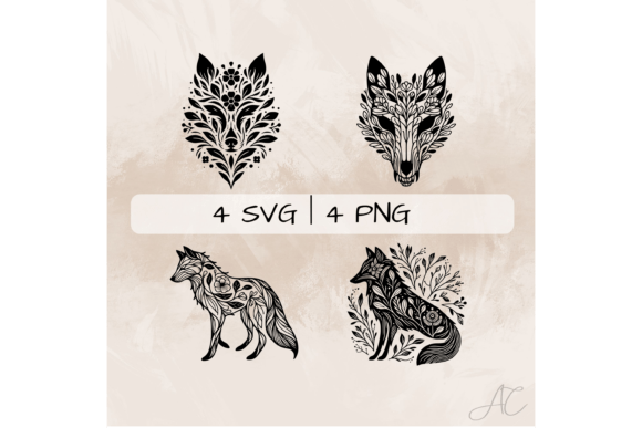 Download Floral Wolf SVG Bundle, Wolf PNG - Wolf png Collection