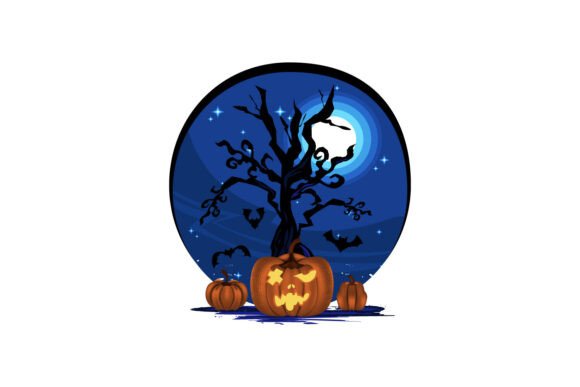 Download Scary Halloween Pumpkin in Tree Fullmoon - Halloween pumpkin Collection