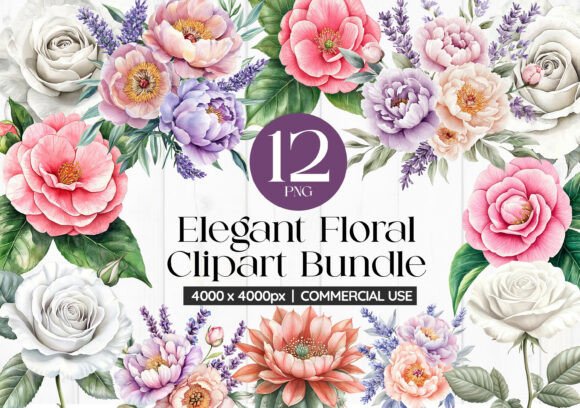 Download Elegant Floral Clipart Bundle - Elegant floral clipart Collection